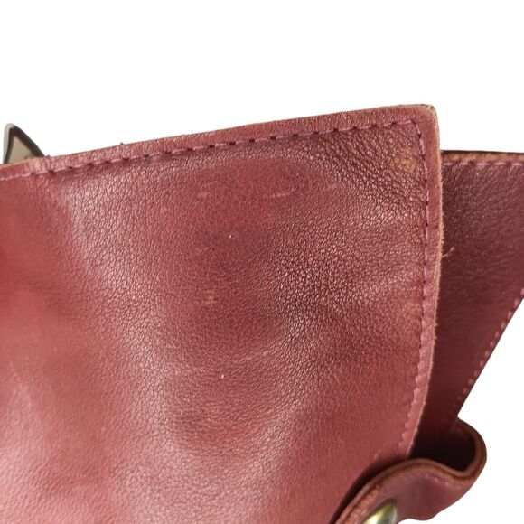 VTG Bob Siemon Designs Large Brown Leather Bible Cover Pewter Button New W/ Tag - Picture 9 of 11